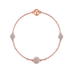 Mix Collection Pave Round Ball with Swarovski Crystals Rose Gold Plated